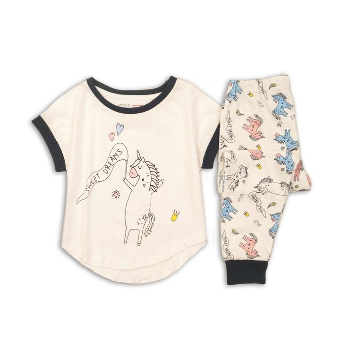 Пижама для девочки, размер 6-7 лет, белый принт 
Пижама для девочки, размер 6-7 лет, белый принт