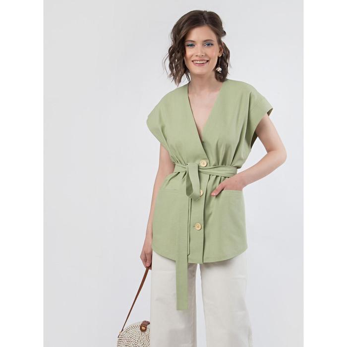 Жилет женский, размер 46, цвет оливковый 
Жилет женский, размер 46, цвет оливковый