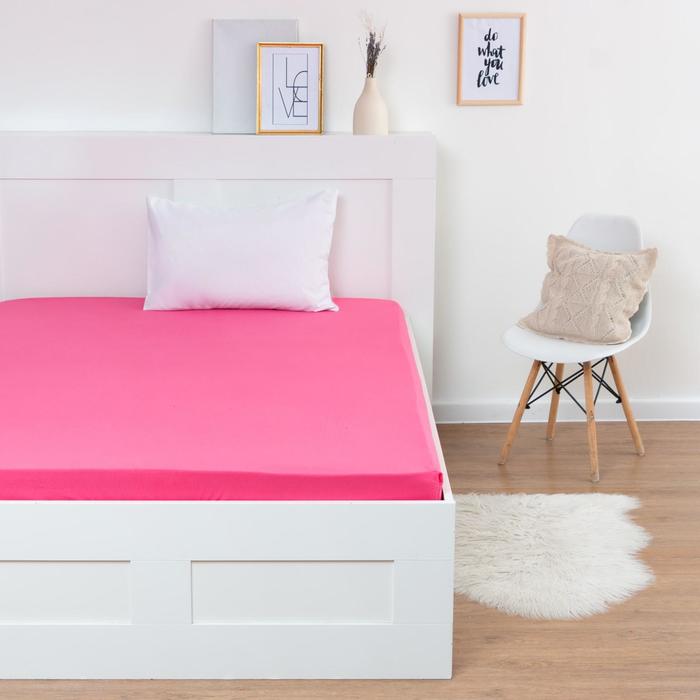 Трикотажная простынь на резинке 160х200х25см, малина кулирка
Трикотажная простынь на резинке 160х200х25см, малина кулирка