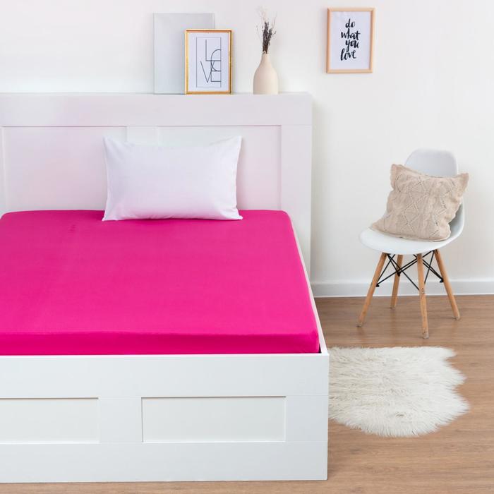 Трикотажная простынь на резинке 180х200х25см, фуксия кулирка
Трикотажная простынь на резинке 180х200х25см, фуксия кулирка