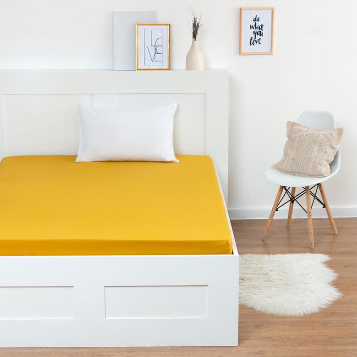 Трикотажная простынь на резинке 200х200х25см, горчичный кулирка
Трикотажная простынь на резинке 200х200х25см, горчичный кулирка