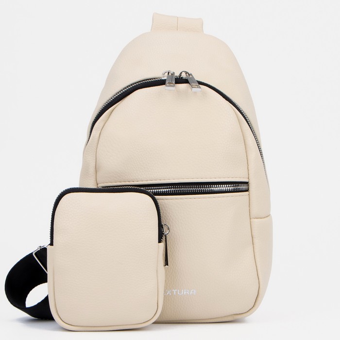 Сумка-слинг на молнии, кошелёк, цвет светло-бежевый
Сумка-слинг на молнии, кошелёк, цвет светло-бежевый