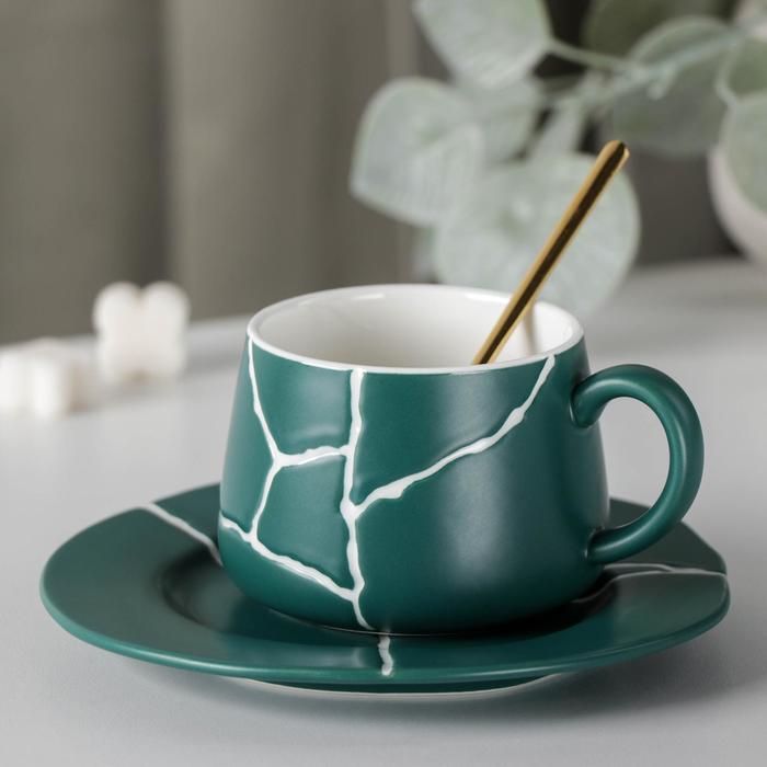 Чайная пара «Кракле», чашка 250 мл, блюдце, ложка, цвет зеленый
Чайная пара «Кракле», чашка 250 мл, блюдце, ложка, цвет зеленый