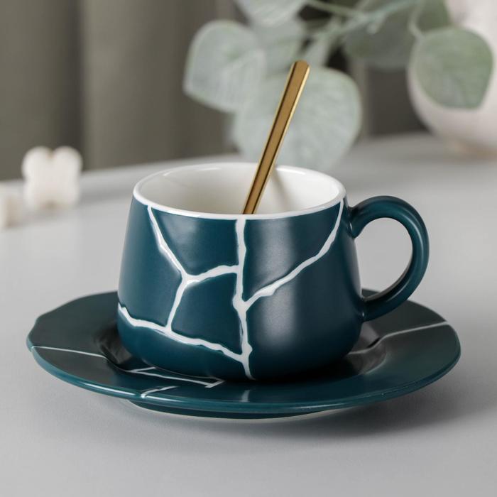 Чайная пара «Кракле», чашка 250 мл, блюдце, ложка, цвет синий
Чайная пара «Кракле», чашка 250 мл, блюдце, ложка, цвет синий