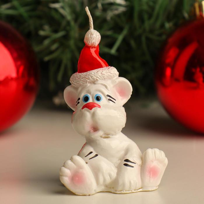 Свеча новогодняя декоративная "Тигренок в шапке", микс 
Свеча новогодняя декоративная "Тигренок в шапке", микс