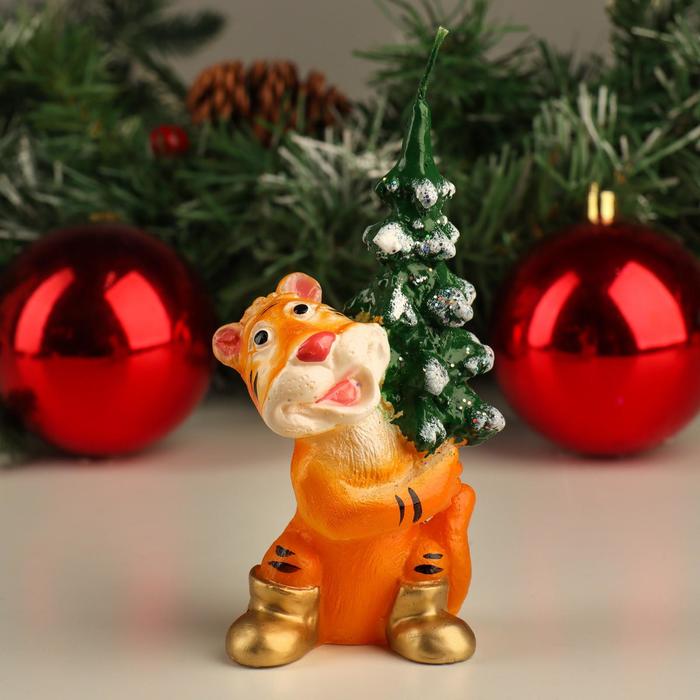 Свеча новогодняя декоративная большая "Тигр с елкой", 13,5х7 см, микс
Свеча новогодняя декоративная большая "Тигр с елкой", 13,5х7 см, микс