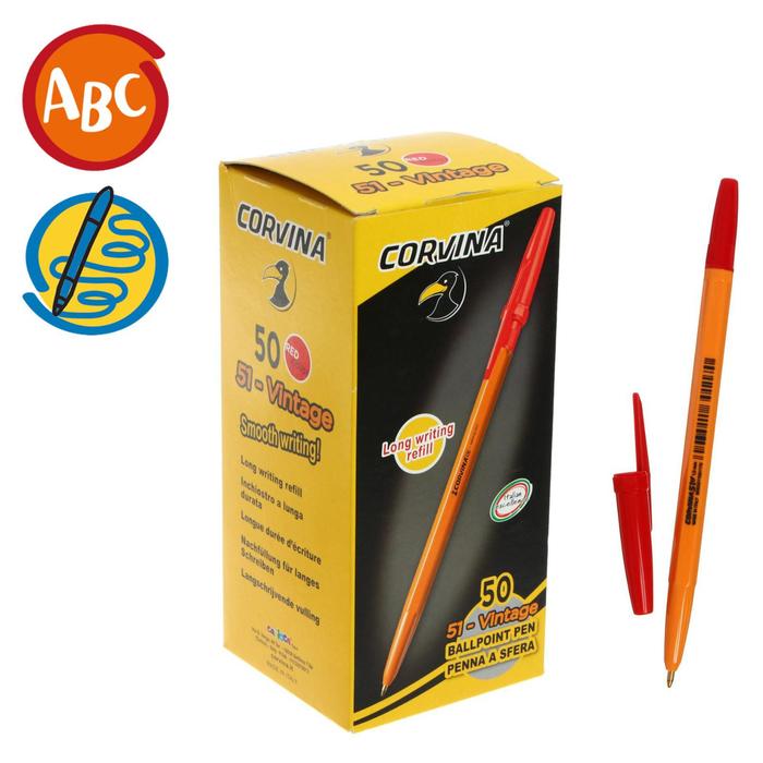 Ручка шариковая Corvina "51 Vintage" красные чернила, узел 1,0 мм, желтый корпус
Ручка шариковая Corvina "51 Vintage" красные чернила, узел 1,0 мм, желтый корпус