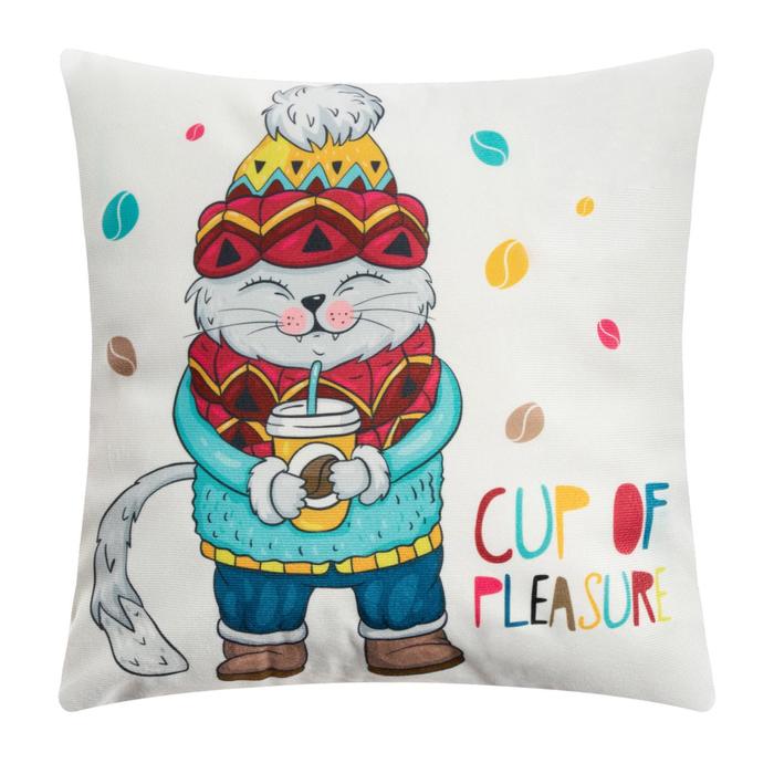 Чехол на подушку Крошка Я Cup of pleasure 40 х 40 см, 100% п/э 
Чехол на подушку Крошка Я Cup of pleasure 40 х 40 см, 100% п/э