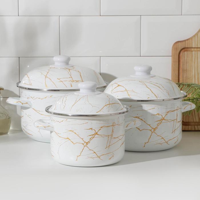 Набор кастрюль эмалированных «Элемент», d=18 см, d=20 см, d=22 см, цвет белый
Набор кастрюль эмалированных «Элемент», d=18 см, d=20 см, d=22 см, цвет белый