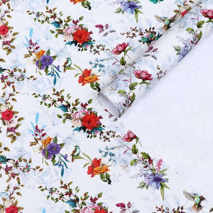 Бумага упаковочная глянцевая "Цветы", 50 х 70 см
Бумага упаковочная глянцевая "Цветы", 50 х 70 см