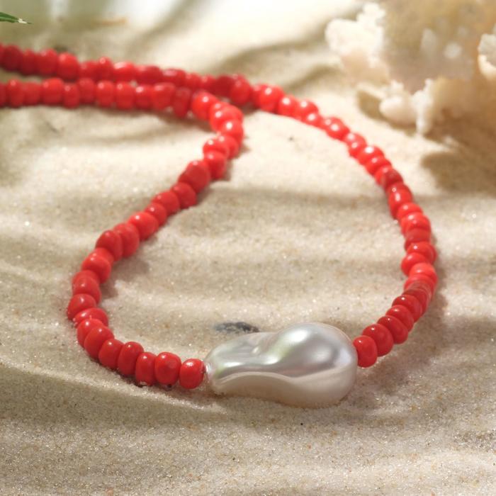 Колье "Бисер с жемчугом" тренд, цвет красно-белый, 34см
Колье "Бисер с жемчугом" тренд, цвет красно-белый, 34см