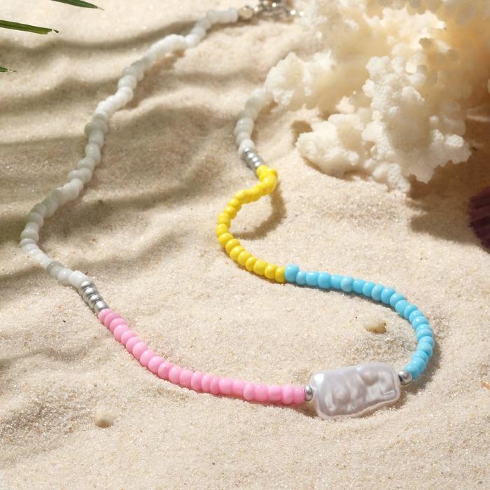 Колье "Бисер с плоским жемчугом" тренд, 4 цвета, цвет розово-голубой, 40см
Колье "Бисер с плоским жемчугом" тренд, 4 цвета, цвет розово-голубой, 40см