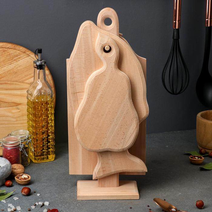 Набор разделочных досок на подставке, большой, 4 шт, массив бука
Набор разделочных досок на подставке, большой, 4 шт, массив бука