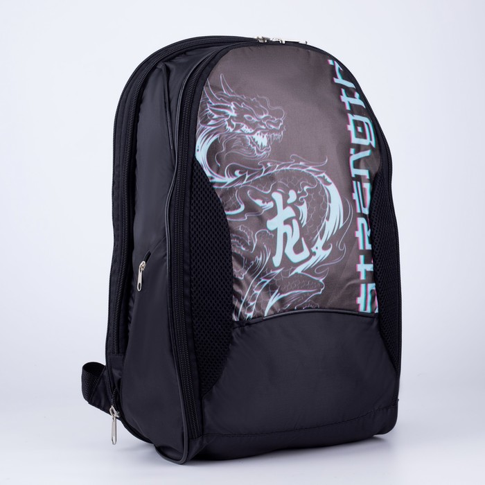 Рюкзак, 2 отдела на молниях, цвет чёрный, «Дракон»
Рюкзак, 2 отдела на молниях, цвет чёрный, «Дракон»