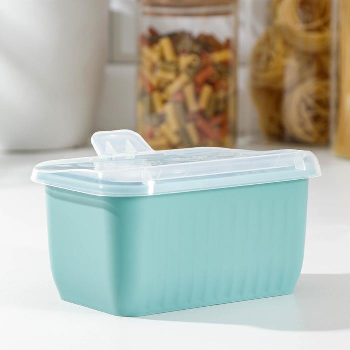 фото Банка для сыпучих продуктов «цветик», 2 отделения, 2 ложки 17×11×9 см, цвет микс