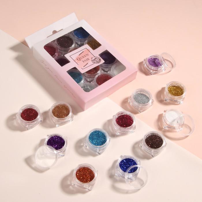 Блёстки для декора, в пластиковом органайзере, 12 баночек
Блёстки для декора, в пластиковом органайзере, 12 баночек