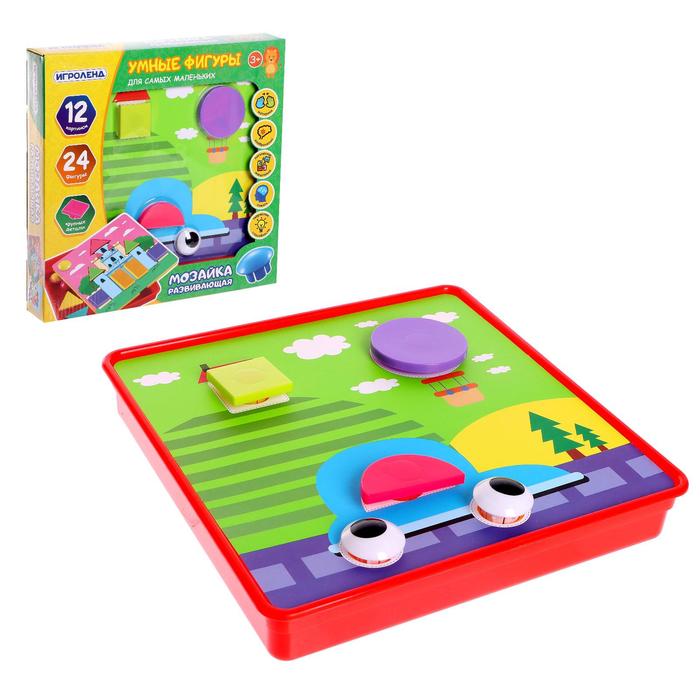Настольная игра-мозаика «Умные фигурки», крупные детали, 12 карточек
Настольная игра-мозаика «Умные фигурки», крупные детали, 12 карточек