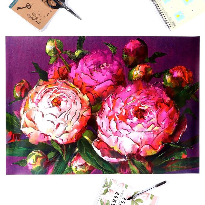 Постер "Пионы" тиснение фольгой, упаковка в тубус, 500х700 мм
Постер "Пионы" тиснение фольгой, упаковка в тубус, 500х700 мм