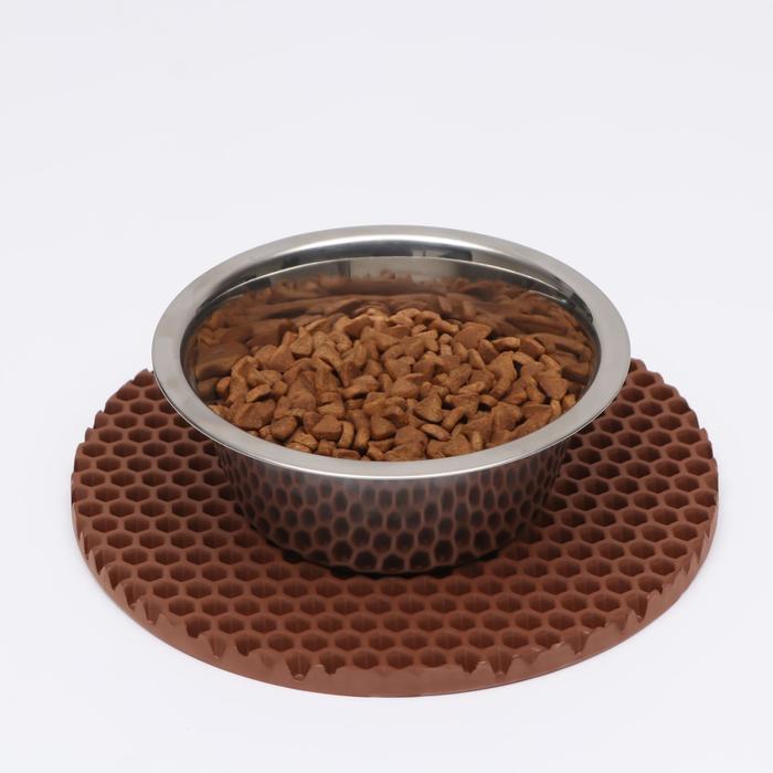 Коврик под миску, круглый, диаметр 24 см, коричневый
Коврик под миску, круглый, диаметр 24 см, коричневый