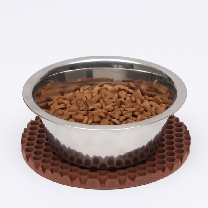 Коврик под миску, круглый, диаметр 18 см, коричневый
Коврик под миску, круглый, диаметр 18 см, коричневый