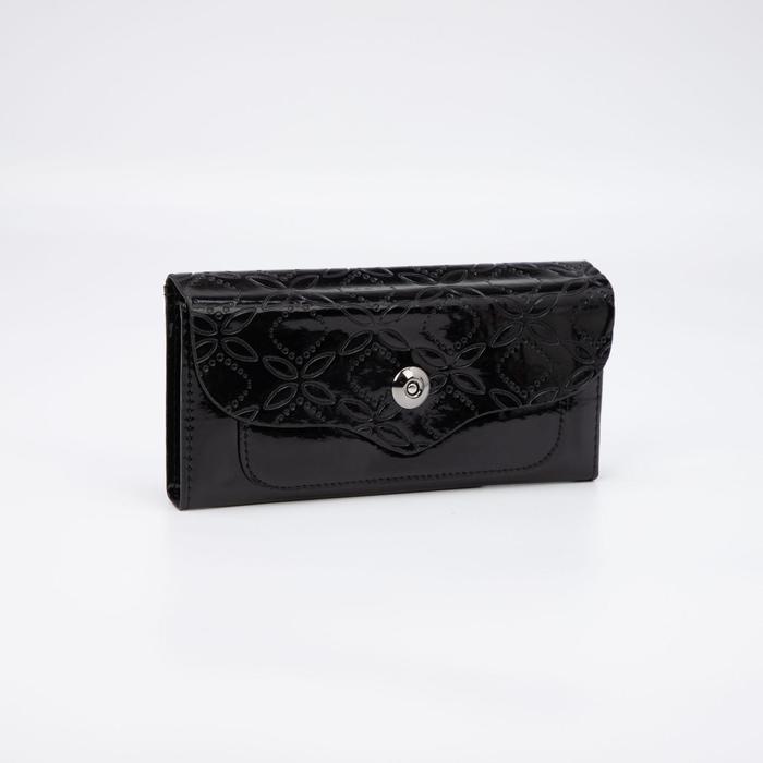 Кошелёк женский, 3 отдела на магнитах, цвет чёрный
Кошелёк женский, 3 отдела на магнитах, цвет чёрный