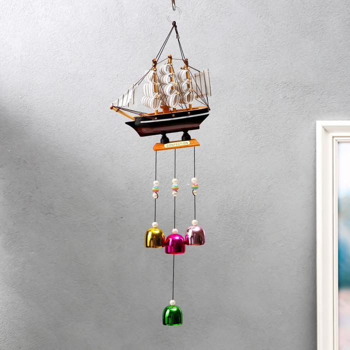 Музыка ветра металл "Корабль" 4 колокольчика 46х2,7х14 см 
Музыка ветра металл "Корабль" 4 колокольчика 46х2,7х14 см