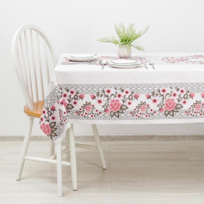 Клеёнка столовая на тканевой основе «Розы», ширина 137 см, рулон 20 м, цвет фиолетово-бежевый 
Клеёнка столовая на тканевой основе «Розы», ширина 137 см, рулон 20 м, цвет фиолетово-бежевый