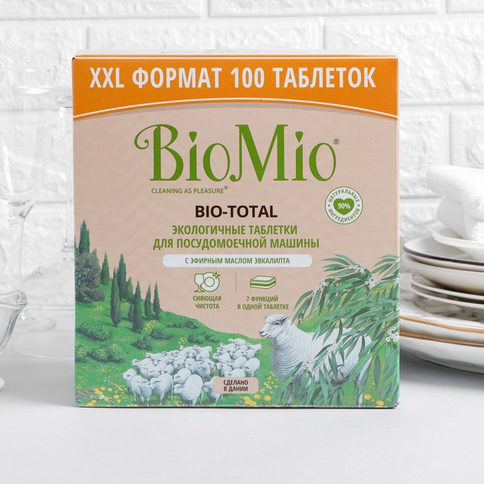 фото Таблетки для посудомоечной машины biomio bio-total с маслом эвкалипта 100 шт