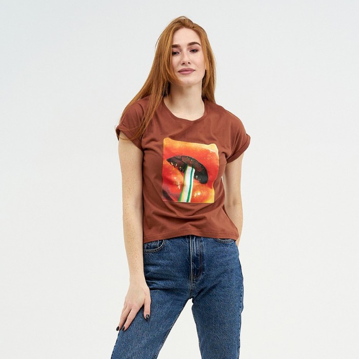 Футболка женская, цвет коричневый, размер 48
Футболка женская, цвет коричневый, размер 48