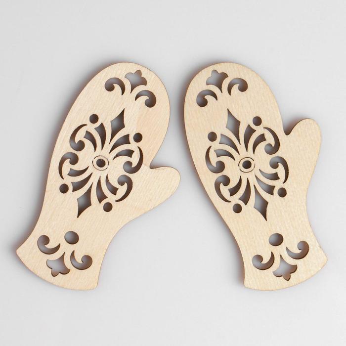 фото Набор заготовок для творчества 2шт."новогодний" №3, варежки, 10 см