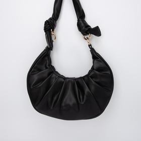 Сумка-багет, отдел на кнопке, цвет чёрный
Сумка-багет, отдел на кнопке, цвет чёрный