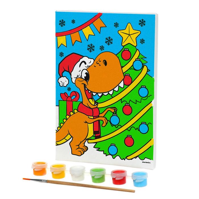 Роспись по холсту «Динозавр у ёлки» 15х21
Роспись по холсту «Динозавр у ёлки» 15х21