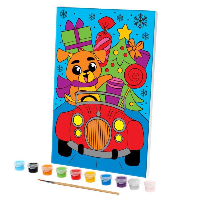 Роспись по холсту «Щенок на машине» 20х30
Роспись по холсту «Щенок на машине» 20х30