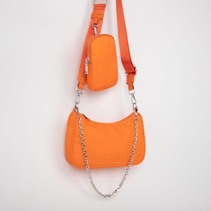 Сумка-багет, отдел на молнии, наружный карман, длинный ремень, цвет оранжевый
Сумка-багет, отдел на молнии, наружный карман, длинный ремень, цвет оранжевый