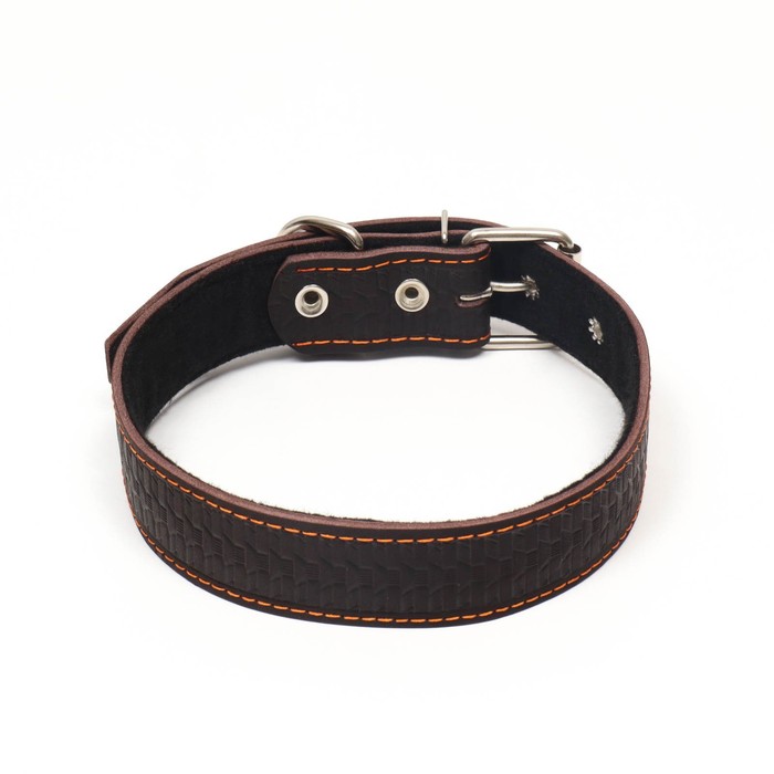 Ошейник кожаный с тиснением на синтепоне, 70,5 х 3,5 см, ОШ 45-60 см, коричневый
Ошейник кожаный с тиснением на синтепоне, 70,5 х 3,5 см, ОШ 45-60 см, коричневый