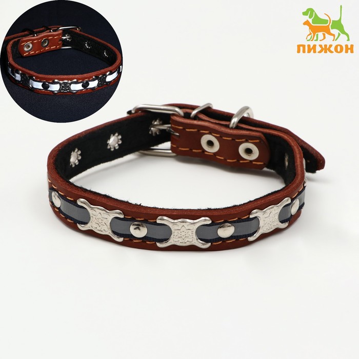 Ошейник кожаный светоотражающий на синтепоне бабочка, 45 х 2 см, ОШ 25-35 см, коричневый
Ошейник кожаный светоотражающий на синтепоне бабочка, 45 х 2 см, ОШ 25-35 см, коричневый