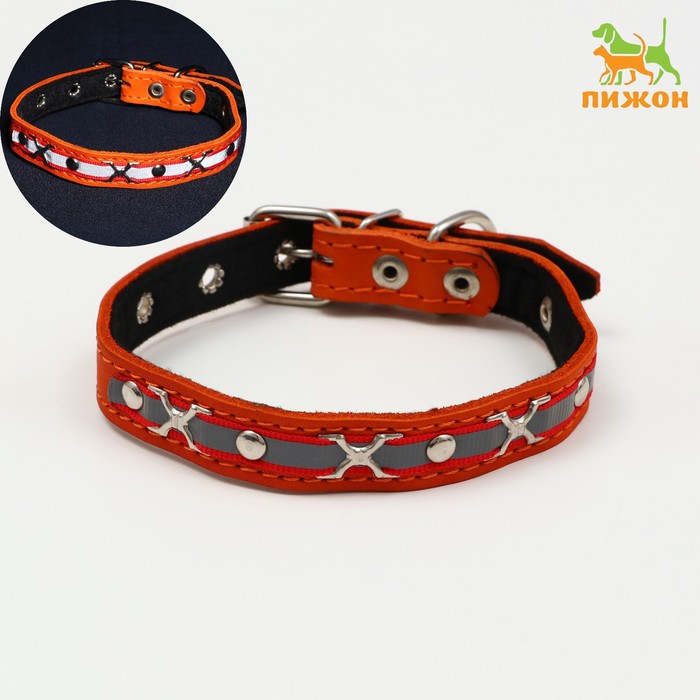 Ошейник кожаный светоотражающий на синтепоне бабочка, 45 х 2 см, ОШ 25-35 см, оранжевый
Ошейник кожаный светоотражающий на синтепоне бабочка, 45 х 2 см, ОШ 25-35 см, оранжевый