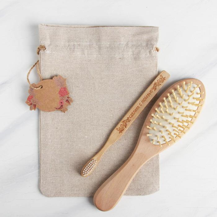 Набор «С любовью»: бамбуковая зубная щетка, расческа
Набор «С любовью»: бамбуковая зубная щетка, расческа