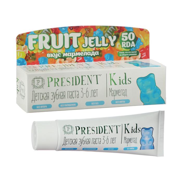 Зубная паста детская President Kids 3-6 мармелад, без фтора, 50 RDA, 50 мл
Зубная паста детская President Kids 3-6 мармелад, без фтора, 50 RDA, 50 мл