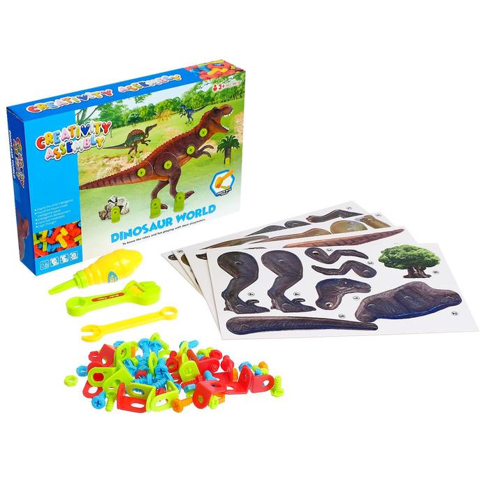 Конструктор винтовая мозаика «Мир динозавров», 4 карточки, 3 инструмента
Конструктор винтовая мозаика «Мир динозавров», 4 карточки, 3 инструмента