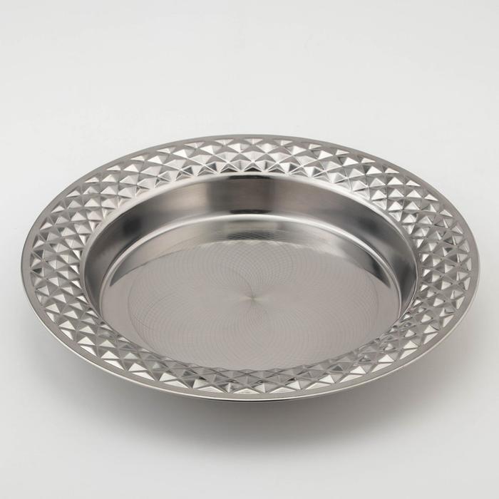 Поднос из нержавеющей стали «Ромбы», d=30 см, цвет серебряный
Поднос из нержавеющей стали «Ромбы», d=30 см, цвет серебряный