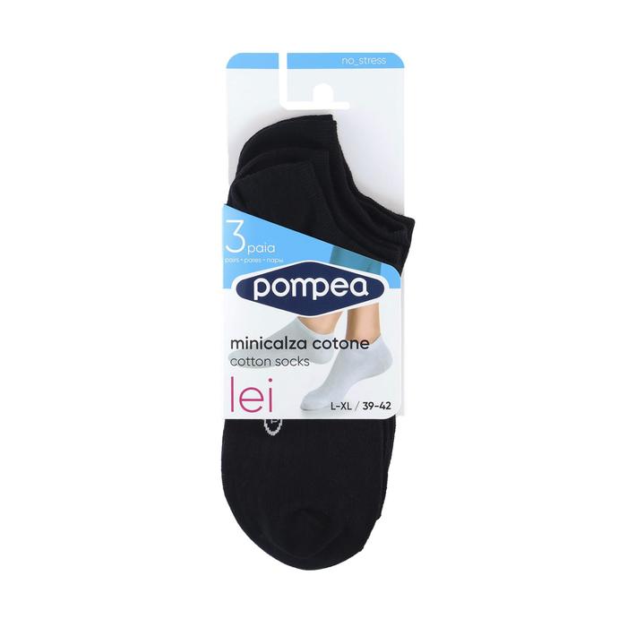 Носки женские MINI CALZA COTONE, цвет Nero, размер 35-38, 3 пары