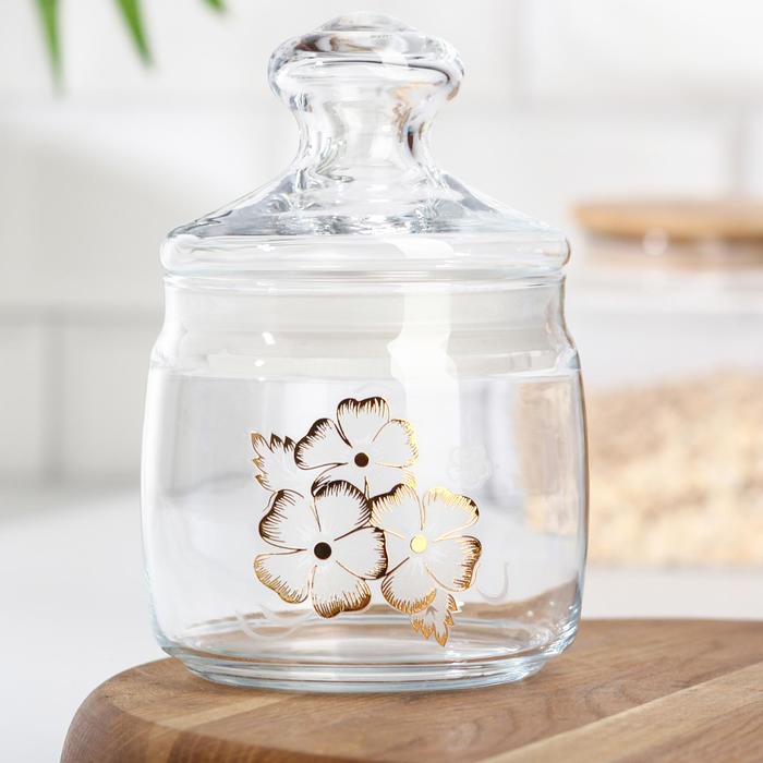 Банка для сыпучих продуктов «Нежность», 500 мл, с стеклянной крышкой 
Банка для сыпучих продуктов «Нежность», 500 мл, с стеклянной крышкой