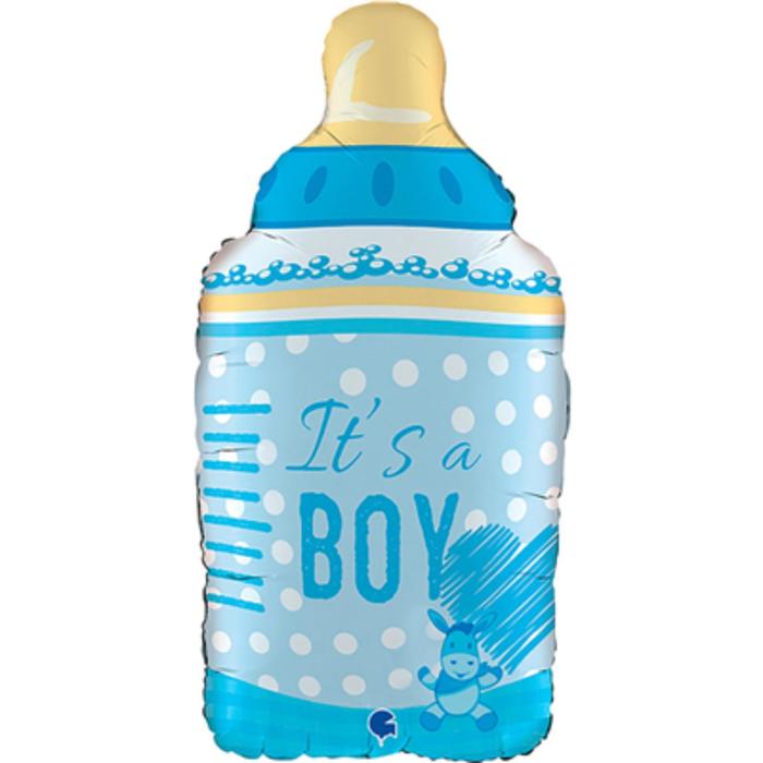 фото Шар фольгированный 29" фигура "it’s a boy бутылка голубая" grabo
