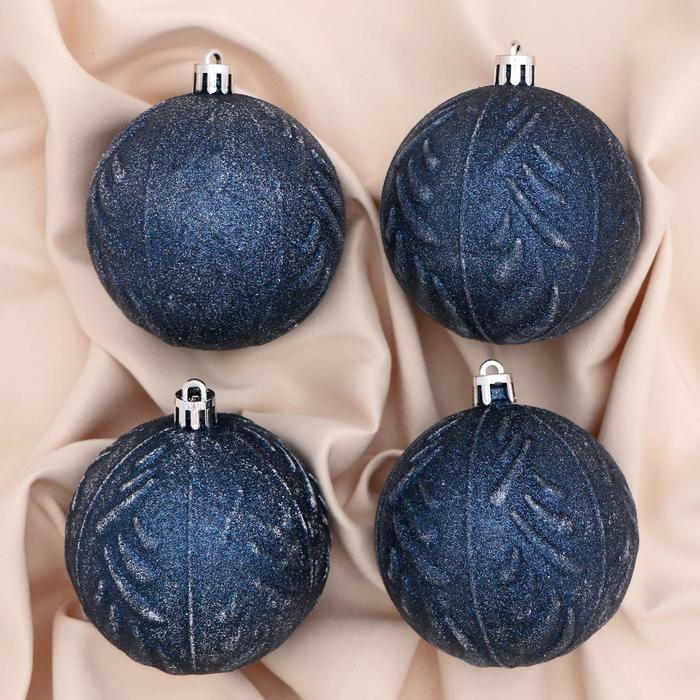 Набор шаров пластик d-8 см, 4 шт "Холодный узор" синий
Набор шаров пластик d-8 см, 4 шт "Холодный узор" синий
