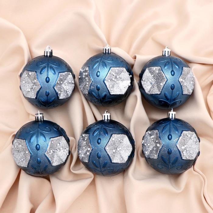 Набор шаров пластик d-8 см, 6 шт "Морозец узоры" серебристо-синий
Набор шаров пластик d-8 см, 6 шт "Морозец узоры" серебристо-синий