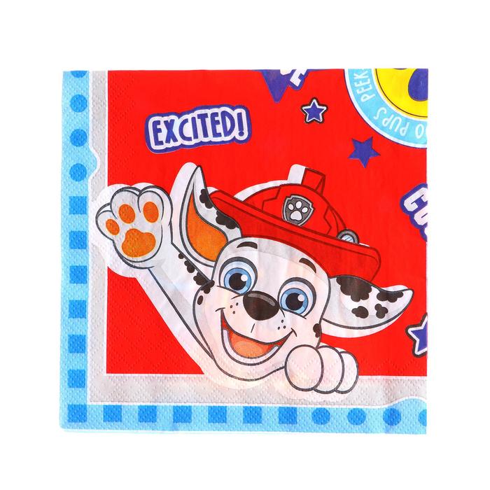 Салфетки бумажные «Щенячий патруль», трехслойные, 33х33 см, 20 шт. 
Салфетки бумажные «Щенячий патруль», трехслойные, 33х33 см, 20 шт.