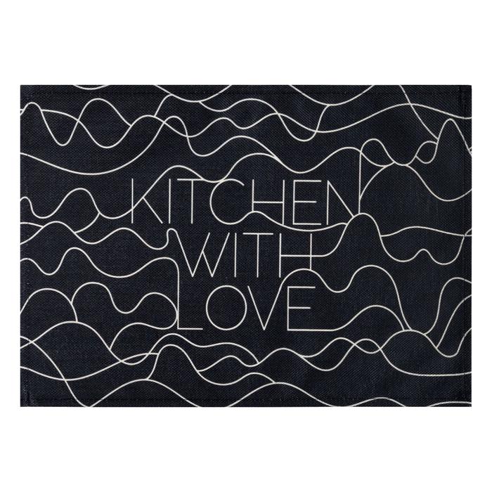 фото Салфетка на стол доляна kitchen with love, 30х45 см, полиэстер 100%