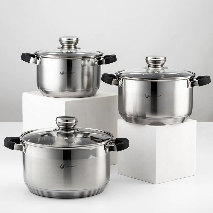 Набор кастрюль «Сильвер», 3 шт: 2,5 л, 3,5 л, 4,5 л, чёрные ручки
Набор кастрюль «Сильвер», 3 шт: 2,5 л, 3,5 л, 4,5 л, чёрные ручки