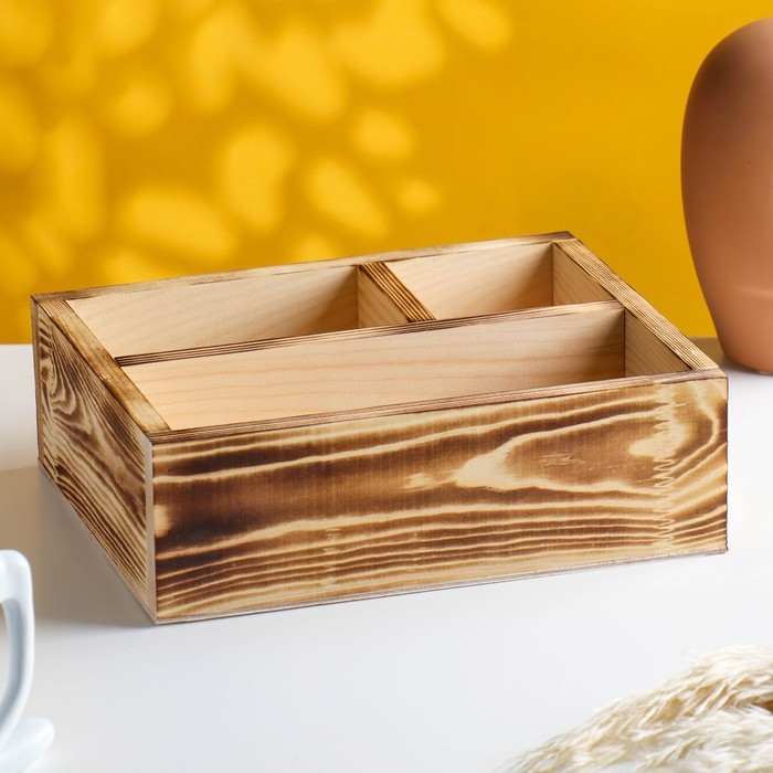 Кашпо деревянное с двумя перегородками, обжиг, малое, 25х20х8,5 см
Кашпо деревянное с двумя перегородками, обжиг, малое, 25х20х8,5 см